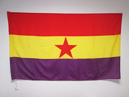 AZ FLAG Bandera ESPAÑA Republicana Estrella ROJA 150x90cm para Palo - Bandera DE LA Republica ESPAÑOLA 90 x 150 cm