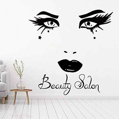 Barbería pegatinas de pared salón de belleza pared salón de belleza arte salón de belleza manicurista mujeres regalos
