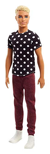 Barbie Fashionista, Muñeco Ken rubio, camiseta de lunares (Mattel FJF72)