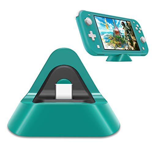 Base de carga portátil para Nintendo Switch Lite y Nintendo Switch, soporte estable estación de carga para Switch Lite con puerto de entrada tipo C (turquesa) Base de carga portátil para Nintendo Switch Lite y Nintendo Switch, soporte estable estación de carga para Switch Lite con puerto de entrada tipo C (turquesa)