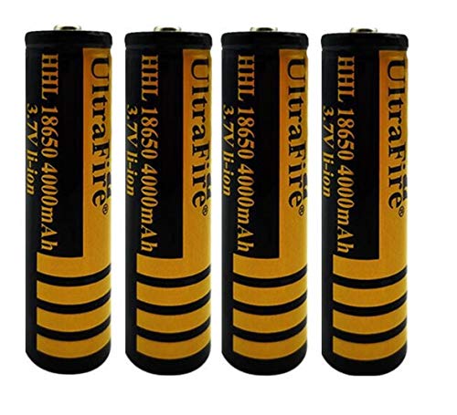 Batería Recargable 18650, 3.7v Alta Capacidad 4000mAh Batería Recargable de Iones de Litio Botón de batería de Iones de Litio Superior para Linterna LED (4PCS) Batería Recargable 18650, 3.7v Alta Capacidad 4000mAh Batería Recargable de Iones de Litio Botón de batería de Iones de Litio Superior para Linterna LED (4PCS)