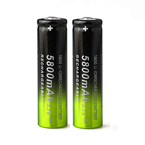 Baterías 18650 Baterías Recargables 3.7V 5800mAh Batería de Iones de Litio de Gran Capacidad,1800 ciclos Batería Recargable de Larga duración Linterna LED,dispositivos electrónicos,65x18 mm (2 piezas) Baterías 18650 Baterías Recargables 3.7V 5800mAh Batería de Iones de Litio de Gran Capacidad,1800 ciclos Batería Recargable de Larga duración Linterna LED,dispositivos electrónicos,65x18 mm (2 piezas)
