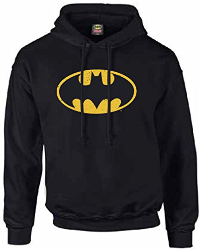 Batman - Sudadera con capucha, unisex, con logotipo de Batman negro L