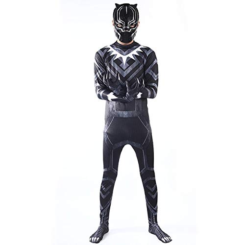 BCOGG Black Panther Muscle Costume Civil War American Captain Cosplay Superhero Halloween Party Fancy Dress Jumpsuit Boy XXL adulto