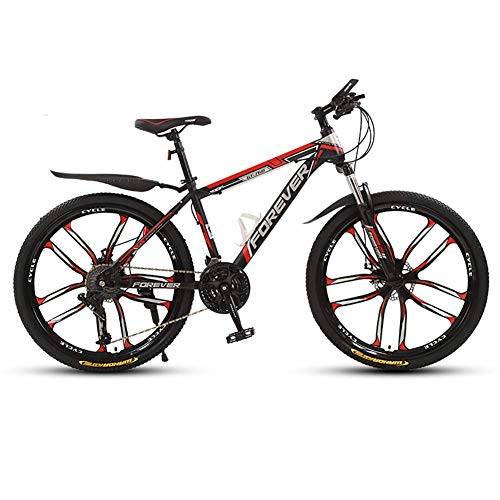 Bicicleta de freno de disco dual, bicicleta de montaña de 26 pulgadas de 26 pulgadas, transmisión de 21 velocidades, marco de acero de alto carbono, para mujeres para hombre, opciones múltiples peng