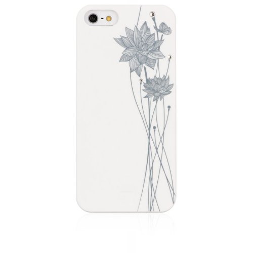 BlingMyThing ai5-lt-wh-cry Lotus - Carcasa para Apple iPhone 5 (con cristales Swarovski), color blanco