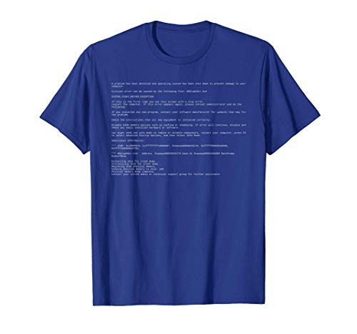 Blue Screen of Death Programmer Developer Computer Geek Camiseta