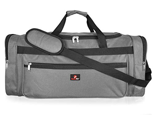 Bolsa de Viaje de Tamaño Grande Extra Grande - Bolsa de Lona Negra Lisa para Fin De Semana o Noche Larga - Múltiples Bolsillos - 65 litros de Capacidad 1kg - Medidas 66 x 31 x 31cm - RL58GY (Gris) Bolsa de Viaje de Tamaño Grande Extra Grande - Bolsa de Lona Negra Lisa para Fin De Semana o Noche Larga - Múltiples Bolsillos - 65 litros de Capacidad 1kg - Medidas 66 x 31 x 31cm - RL58GY (Gris)
