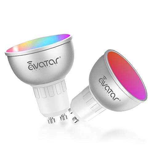 Bombilla LED WiFi Inteligente GU10 RGB Luces Fría 5W=50W Equivalente 500LM Lámpara Multicolor Regulable Ahorro de Energia No Requiere Hub Compatible con Alexa, Google Home y Smart Life,2 Pcs Bombilla LED WiFi Inteligente GU10 RGB Luces Fría 5W=50W Equivalente 500LM Lámpara Multicolor Regulable Ahorro de Energia No Requiere Hub Compatible con Alexa, Google Home y Smart Life,2 Pcs