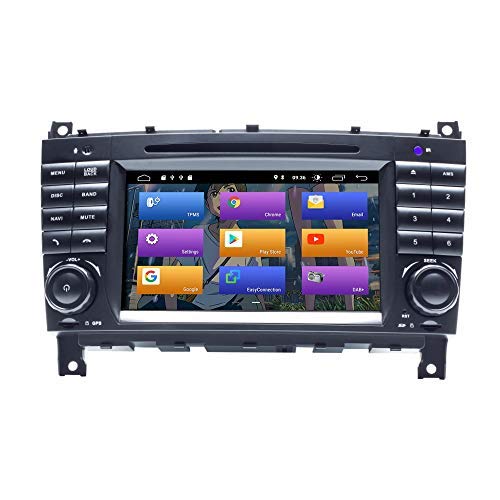 BOOYES para Mercedes Benz CLK Class W209 CLK200 C-Class W203 C180 CLC Class Android 10.0 Radio para automóvil Sistema estéreo de GPS 7"Reproductor Multimedia para automóvil Soporte Auto Play WiFi Dab