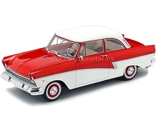 BoS-Models 1957 Ford Taunus P2 17M Rojo-Blanco 1:18 347
