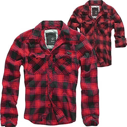 Brandit Check Shirt Camisa, Rojo/Negro, M para Hombre