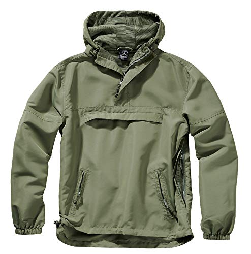 Brandit Summer Chaqueta impermeable para hombre, chubasquero, anorak, chaqueta para entrenar, talla S a 5XL verde oliva M