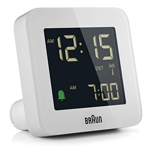 Braun Reloj Despertador de Viaje controlado por Radio Zona con Hora Central Europea (DCF) con función repetición, configuración rápida, Alarma por pitido en Crescendo en Blanco, BC09W-DCF. Braun Reloj Despertador de Viaje controlado por Radio Zona con Hora Central Europea (DCF) con función repetición, configuración rápida, Alarma por pitido en Crescendo en Blanco, BC09W-DCF.