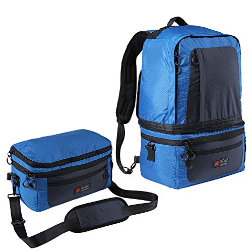 Cabin Max Mochila de Cabina Universal | Maleta de Cabina de 2 en 1 | Conversión de 55x40x20 a 40x20x25 con Solo 2 Clips y 1 Cremallera | Bolsa Ryanair (Azul)