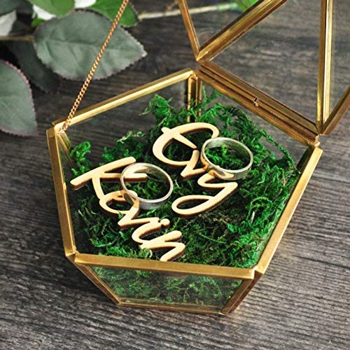 Caja de anillo de terrario geométrico, caja de anillo de boda, caja de joyería de cobre, caja de anillo de boda personalizada, almohada portador de anillos de boda, para ceremonia