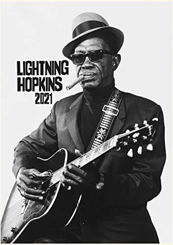 Calendario de pared 2021 [12 páginas de 20,3 x 28 cm] Lightnin' Hopkins Country Blues Music Vintage Photo Poster Revista cubierta