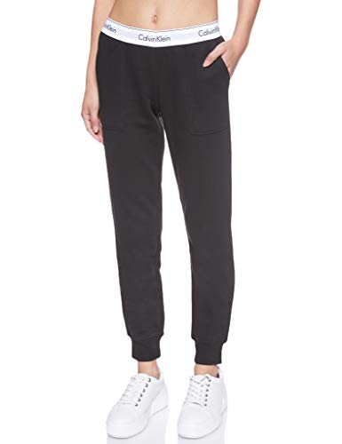 Calvin Klein Bottom Pant Jogger Pantalones de Deporte, Negro (Black 001), Talla única (Talla del Fabricante: Medium) para Mujer