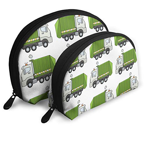 Camión de basura Shell forma bolsas portátiles bolsa de embrague monedero bolso cosmético unisex viaje almacenamiento bolsa multifunción niño monedero llavero bolso 2 piezas