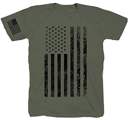 Camiseta de manga corta, diseño de Estados Unidos Route 66 Alaska Texas del ejército estadounidense, color verde verde oliva XL