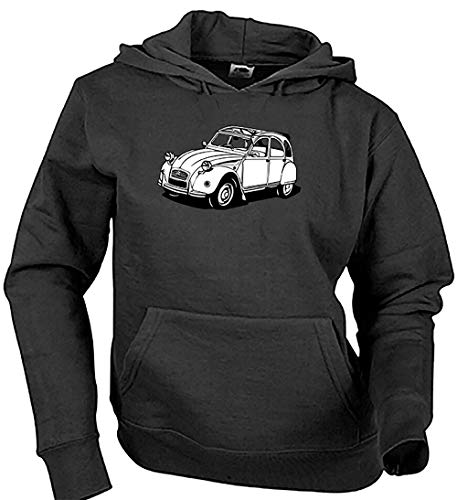 Camisetas EGB Sudadera Adulto/Niño Citroën 2cv ochenteras 80´s Retro (Negro, M)