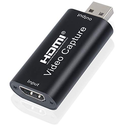 Capturadora de vídeo HDMI, USB 2.0 Tarjeta de Captura de Audio 1080P Portátil HD Video Grabador Dispositivo Video Live Grabación