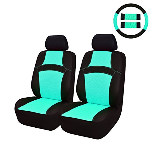 Car Pass 9 PC Juego Completo de Fundas para Asientos de Coche Fundas Frontales y con reposacabezas con Volante Cubierta