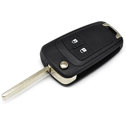 Carcasa para llave de automóvil abatible con mando a distancia de 2 botones y hoja sin cortar para Vauxhall Opel Insignia Astra