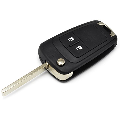 Carcasa para llave de automóvil abatible con mando a distancia de 2 botones y hoja sin cortar para Vauxhall Opel Insignia Astra Carcasa para llave de automóvil abatible con mando a distancia de 2 botones y hoja sin cortar para Vauxhall Opel Insignia Astra