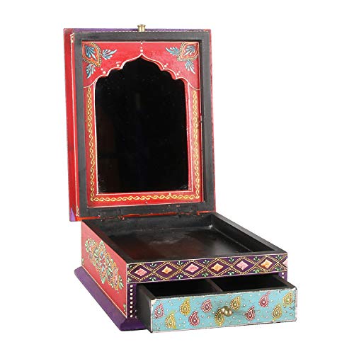 Casa Moro Baúl indio Sita de madera auténtica, 27 x 21,5 x 11 cm (largo x ancho x alto) con espejo y cajón, artesanal, idea de regalo original para la mujer, amiga, el día de la madre, RK103 Casa Moro Baúl indio Sita de madera auténtica, 27 x 21,5 x 11 cm (largo x ancho x alto) con espejo y cajón, artesanal, idea de regalo original para la mujer, amiga, el día de la madre, RK103