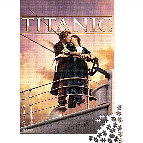 CELLYONE Rompecabezas de 1000 Piezas Titanic: Jack and Ruth Character Poster Puzzle de Madera de 1000 Piezas Juguetes de Entretenimiento Familiar 75x50CM(1000pcs)