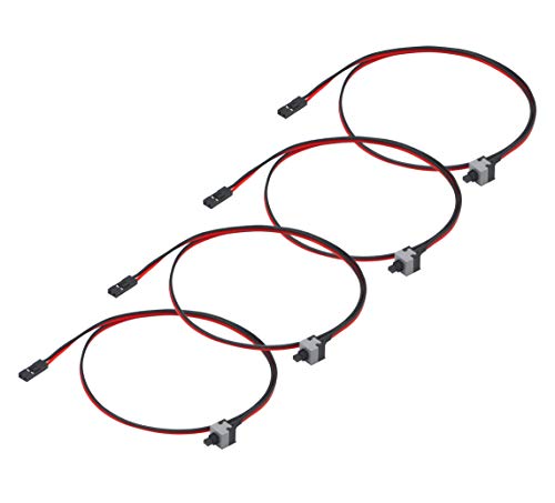 CERRXIAN Cable de conmutador de host de PC de 2 pines para reiniciar el cable de alimentación de 50 cm ATX, botón de encendido, botón de reinicio de la placa madre interruptor de puente (4 unidades)