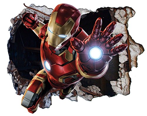 Chicbanners Marvel Avengers Iron Man Ironman V00301 - Adhesivo Decorativo para Pared (1000 mm de Ancho x 600 mm de Profundidad)