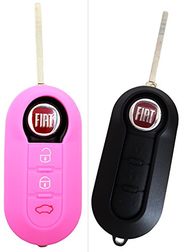 CK+ - Funda de silicona para llave de coche, para Fiat 500L, Panda, Punto, Bravo, Ducato, Cinquecento CK+ - Funda de silicona para llave de coche, para Fiat 500L, Panda, Punto, Bravo, Ducato, Cinquecento