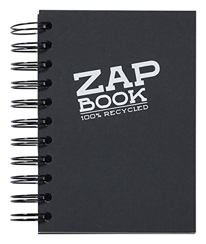 Clairefontaine Zap Book - Cuaderno de bocetos reciclado, 80 g, A6, 160 páginas, tapa negra