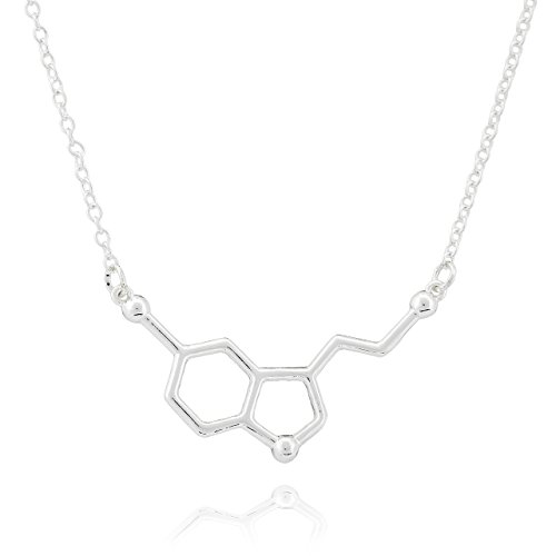 Collar Selia Molécula de la Felicidad /Colgante Minimalista de Serotonina / Cadena Look Amor de Acero Inoxidable