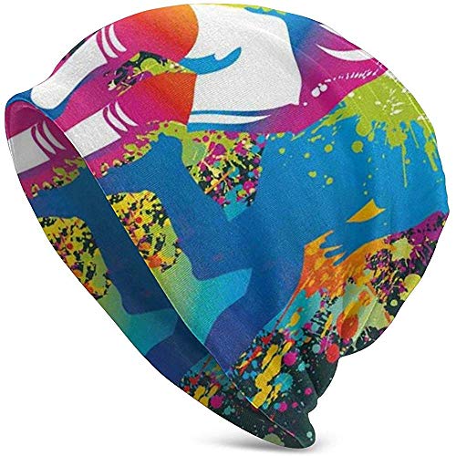 Composición artística Dos Jugadores de fútbol Que compiten Pelota Salpicaduras de Color Manchas Diseño Navidad Moda Cálido Unisex Gorros Sombrero Gorra Composición artística Dos Jugadores de fútbol Que compiten Pelota Salpicaduras de Color Manchas Diseño Navidad Moda Cálido Unisex Gorros Sombrero Gorra