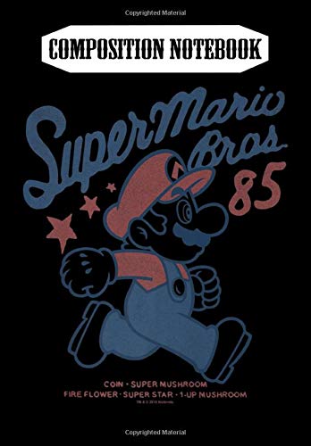 Composition Notebook: Nintendo Super Mario Bros '85 Vintage Stars Premium, Journal 6 x 9, 100 Page Blank Lined Paperback Journal/Notebook