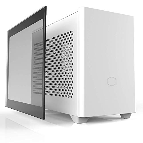 Cooler Master MasterBox NR200P Caja Ordenador Mini ITX - Panel Lateral Cristal Templado, Opciones de Enfriamiento Excelentes, Exposición GPU Vertical, Accesibilidad 360 Grados Sin Herramientas -Blanco