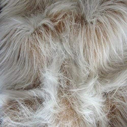 CRS Fur Fabrics Material de tela de piel sintética de pelo largo, acrílico, Escarcha de camello, 1Mtr - 150cm x 100cm