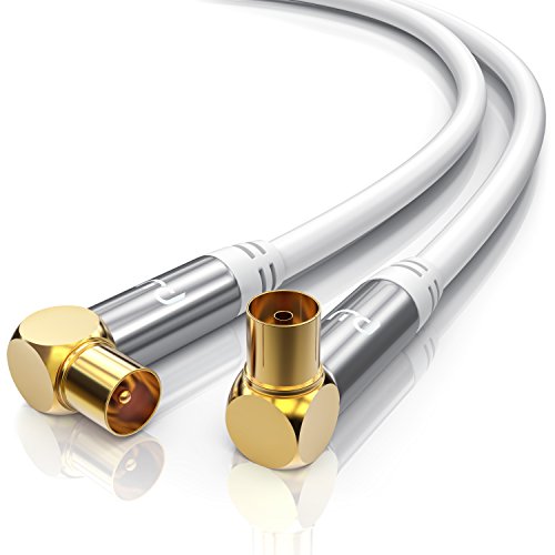 CSL-Computer 3,0m Cable de Antena HQ HDTV Premium - En ángulo 90 Grado - Factor de blindaje 135 dB - Resistencia 75 ohmios - Cable coaxial - Clavija coaxial Macho a Hembra CSL-Computer 3,0m Cable de Antena HQ HDTV Premium - En ángulo 90 Grado - Factor de blindaje 135 dB - Resistencia 75 ohmios - Cable coaxial - Clavija coaxial Macho a Hembra