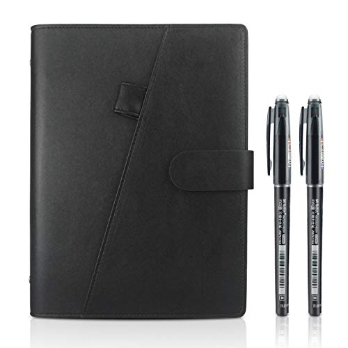 Cuaderno inteligente Reutilizable, Tamaño A5 Borrable Cuaderno Almacenamiento en la nube para Estudiante Arquitecto Periodista Escritor(PU-Negro) Cuaderno inteligente Reutilizable, Tamaño A5 Borrable Cuaderno Almacenamiento en la nube para Estudiante Arquitecto Periodista Escritor(PU-Negro)
