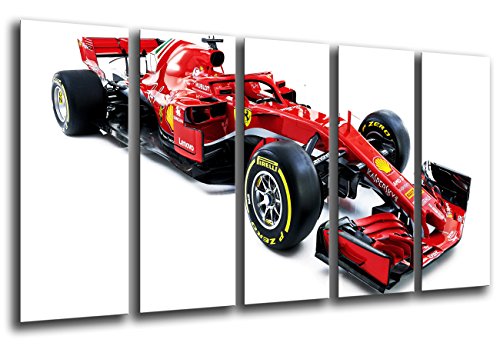 Cuadro Fotográfico Formula 1 Coches, Ferrari F1 sf71-h, Ferrari F1 2018, Sebastian Vettel, Kimi Raikkonen Tamaño total: 165 x 62 cm XXL