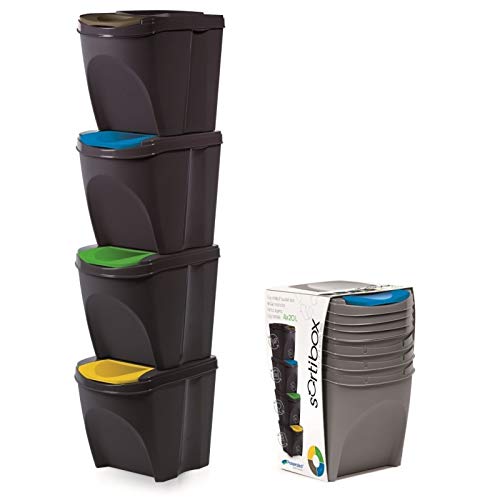 Cubo de basura de plástico con tapa abatible de 20 litros Cubo de basura de plástico con tapa abatible de 20 litros