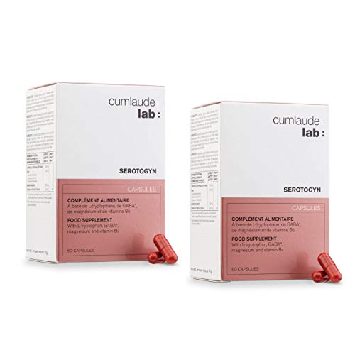 CUMLAUDE Serotogyn Complemento Alimenticio para Disminuir los Sofocos durante la Menopausia, Pack de 2 x 60 Cápsulas CUMLAUDE Serotogyn Complemento Alimenticio para Disminuir los Sofocos durante la Menopausia, Pack de 2 x 60 Cápsulas