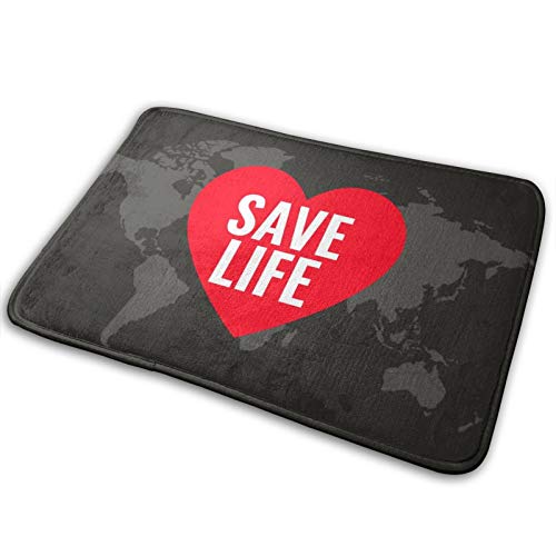 Custom made Save Life For World Blood Donor Day - Alfombrilla de baño antideslizante (60 × 40 cm, franela, fácil de limpiar, suave alfombra de ducha
