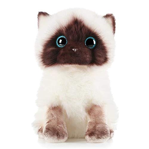 Damofy Felpa Gato siamés muñecas Animales de Peluche Juguetes simulación Mullido Gato siamés Lindo Lentejuelas Ojos muñeca de Trapo niños Dormitorio decoración Adorno