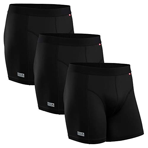 DANISH ENDURANCE Calzoncillos Bóxer de Deporte Pack de 3 (Negro, Medium)