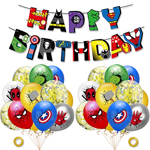 Decoracion Cumpleaños Superheroes Globos de Superheroes Feliz Cumpleaños del Pancarta Superhéroes Marvel Globos Cumpleaños Decoracion