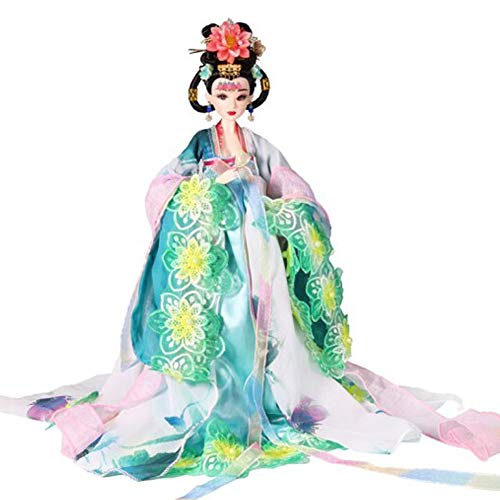 Decoración Oriental, muñeca China con Traje Antiguo, muñecas de Seda, muñeca de niña de 12.5 Pulgadas para decoración de Mesa